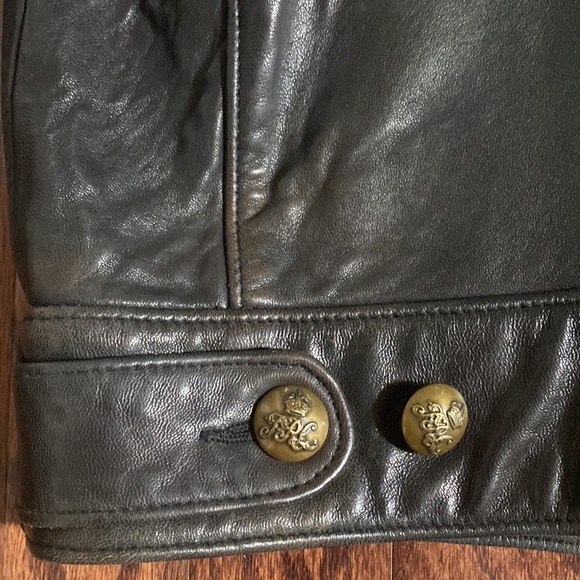 Ralph Lauren Blue Label Cropped Black Leather Jacket - Picture 9 of 14